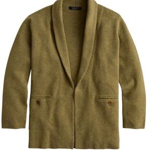 J Crew Camille Sweater-Blazer with Shawl Collar - Heather Cilantro